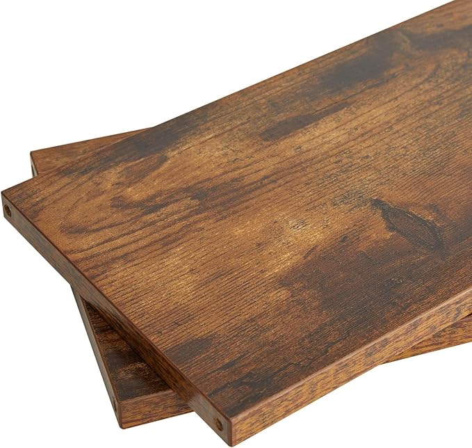 IBUYKE 2-Tier Spice Rack Industrial Counter Shelf Desktop Storage Organizer Standing Seasoning Rack for Countertop Kitchen Office Living Room Desktop Rustic Brown UTLJ002H