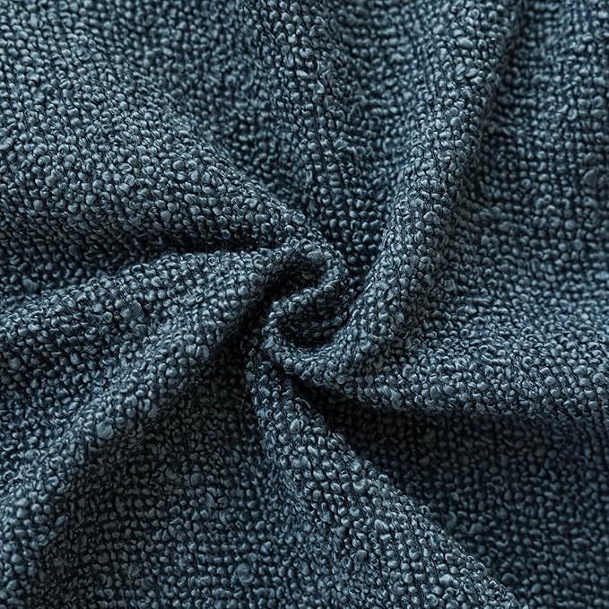 Foindtower Pack of 2, Decorative Textured Boucle Throw Pillow Covers Accent Solid Pillow Cases Cozy Soft Couch Cushion Case for Chair Sofa Bedroom Living Room Home Decor 22x22 Inch Dark Blue