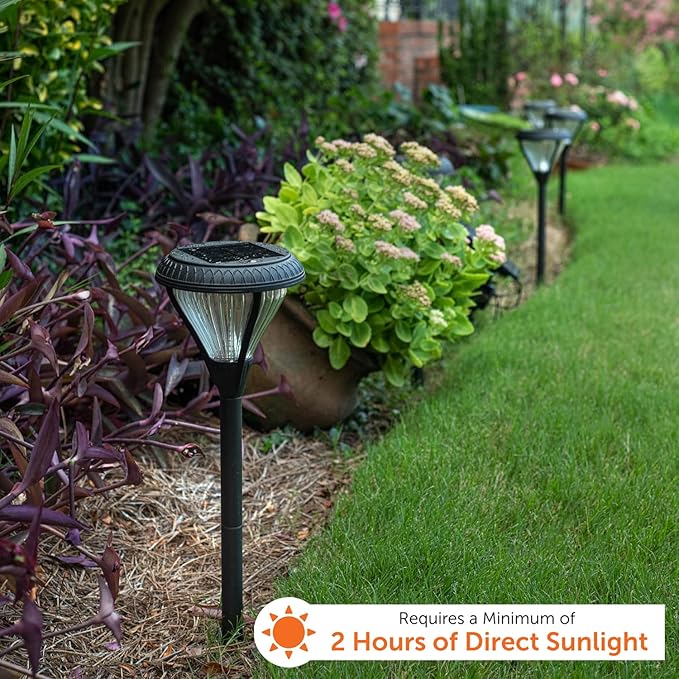 Gama Sonic Premier Outdoor Pathway Garden Landscape Light with 2 Color LEDs, Warm White and Bright White, Black, Heavy Duty Cast Aluminum, 50 Lumens, 2-Pack (239002)