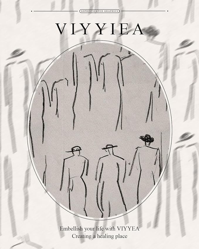 VIYYIEA Gold Framed Wall Art Canvas Print Home Decor Abstract Wall Art Room Decor Minimalist Portrait Artwork Wall Decorations Vintage Bathroom Decor Line-Drawn Wall Pictures Office Decor 13x16in