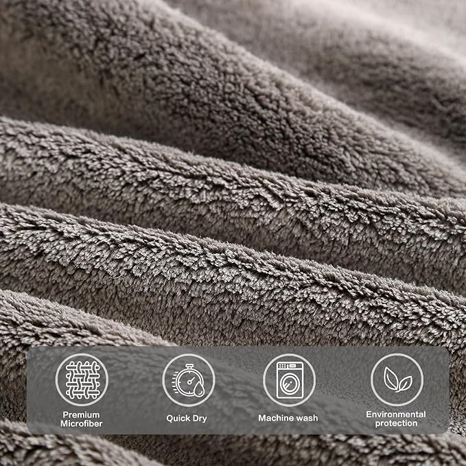 Bath Towel Set，Premium Microfiber Bathroom Towel-2 Extra Large Bath Sheets,2 Hand,2 Washcloths,Super Soft Highly Absorbent Luxury Shower Towels for Bathroom(Dark Grey 6Piece)