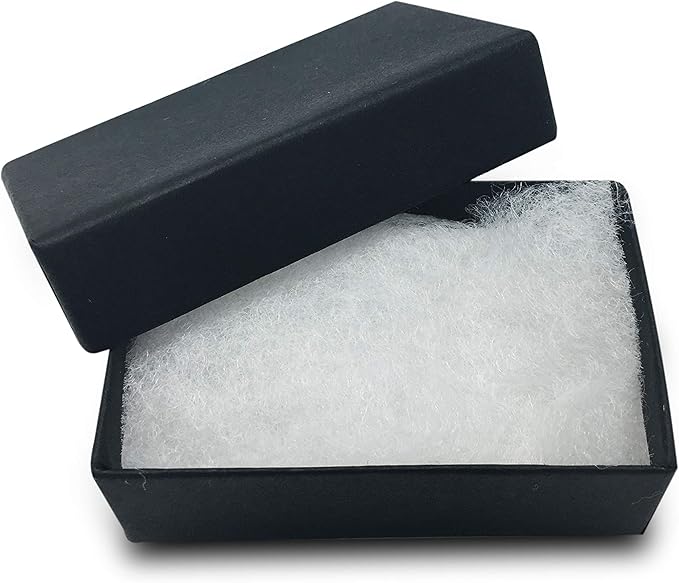 TheDisplayGuys - 100-Pack #21 Cotton Filled Cardboard Paper Jewelry Boxes Gift Case - Matte Black (2.6" x 1.6" x 1.0") - for Shipping or Storage