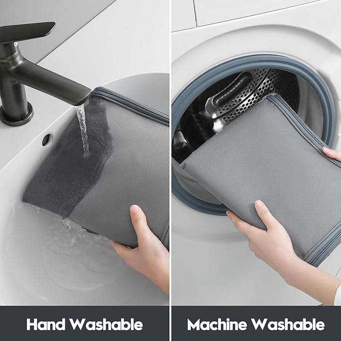 Comforter Storage Bags, Durable Oxford Fabric Clothes Organizer for Closet, Washable Collapsible Large Storage Containers for Clothing Blanket Linen Bedding, 2 Pack (18 gallon x 2, Grey)