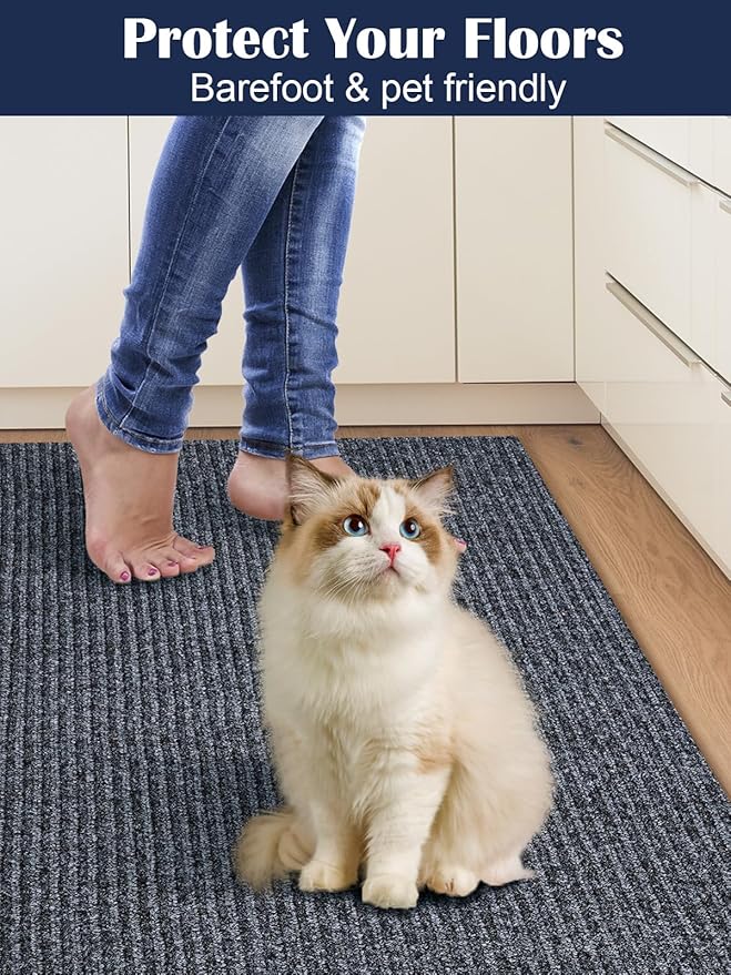 Runner Rugs 3 x 10 ft with Rubber Backing, Non Slip Indoor Outdoor Rug Carpet Runner for Hallway Waterproof Custom Size Floor Mat Area Rugs for Entryway Balcony Patio Kitchen Garage Stair Laundry