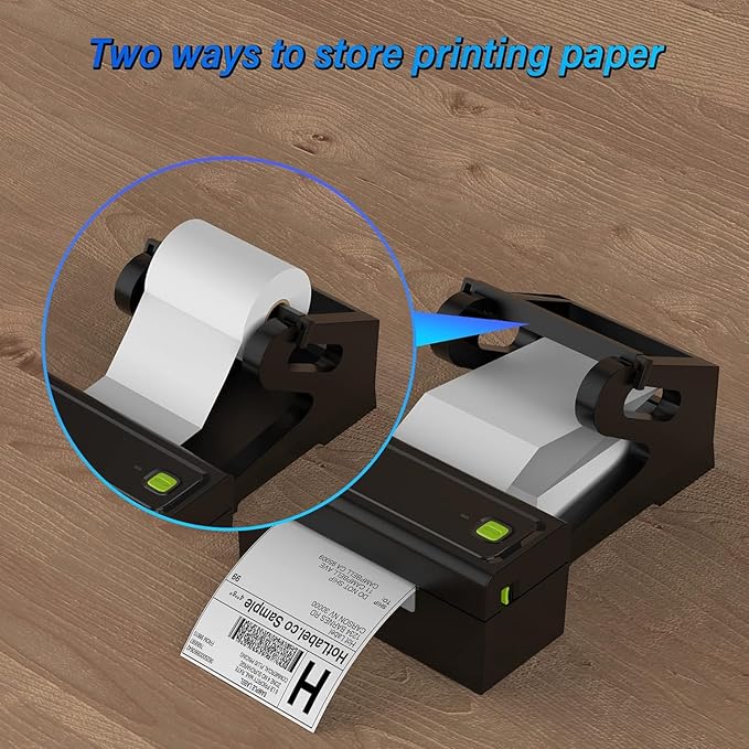 4x6 Bluetooth Shipping Label Printer with Holder Stand – Fast, Easy Setup, Compatible with Windows, Mac, Android & iOS