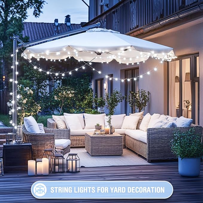 JMEXSUSS 400 LED White String Lights Outdoor Waterproof, 132ft Christmas Tree Lights with Remote, Indoor String Lights Plug in for Patio Yard Garden House Bush Decor