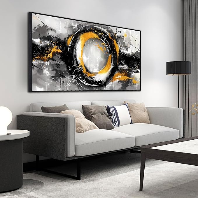 SIXTTART Modern Art Wall Decor for Living Room - Abstract Wall Art Bedroom - Large Wall Paintings With Black Frames Size 29" x 59"