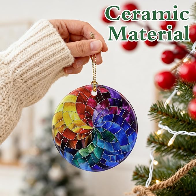 Rainbow Spiral Ornament | Christmas Ornaments, Christmas Decorations, Hanging Ornaments for Tree, Holiday Decor Gifts | Gifts for Friends & Art Lovers | Gift Exchange Ideas