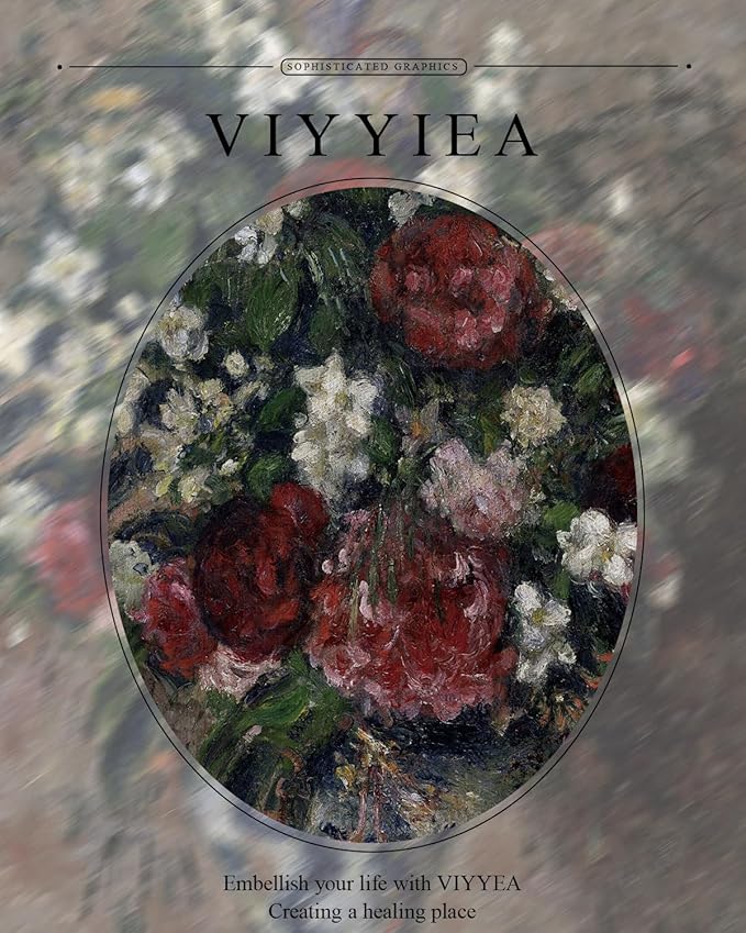 VIYYIEA Gold Framed Wall Art Canvas Print Home Decor Flower Wall Decor Vintage Botanical Prints Floral Paintings Art Pictures Room Decor Floral Wall Art Prints for Living Room Bedroom Office 11x14in