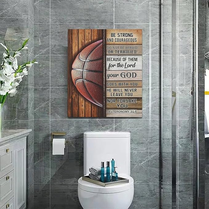 Banonaty Basketball Wall Art - Inspirational Quotes Canvas Prints - Gifts for Coach, Player - Home Decorations for Boys Room, Gym, Living Room, Bedroom - 20"x24"