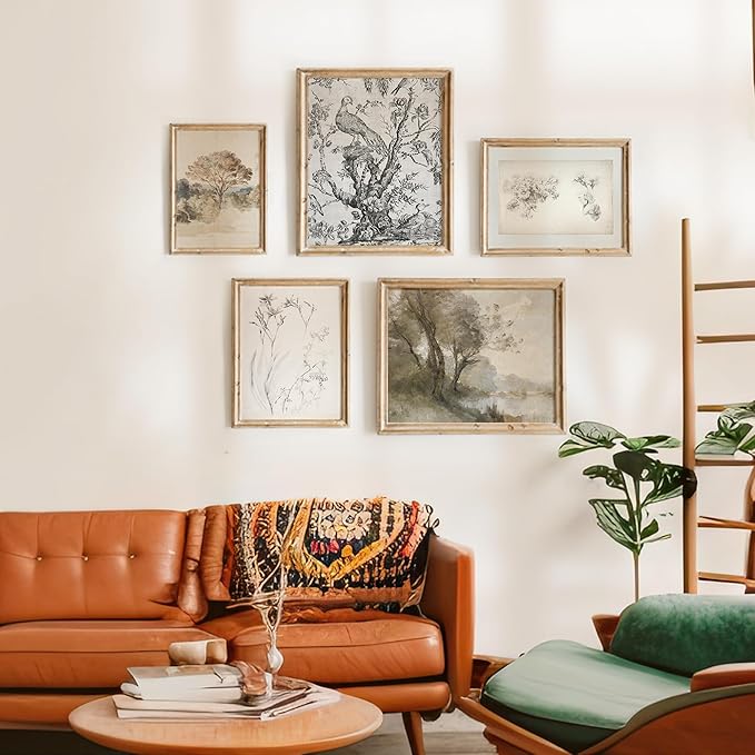 Vintage Wall Art - Classic Landscape Prints for Home Decor - 5 Pcs (Unframed)