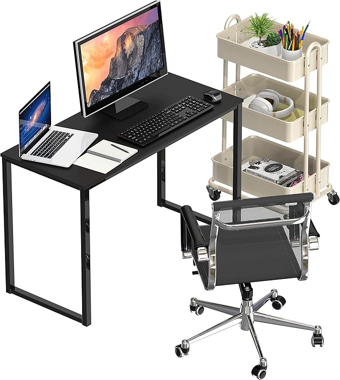 SHW Mission 32-Inch Home Office Computer Desk, Black