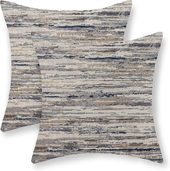Boho Pillow Covers 18x18 Pack of 2 Gray Art Painting Decorative Throw Pillow Covers Outdoor Decor Bohemian Abstract Modern Decor Pillowcase Farmhouse Linen Cushion Case for Home Sofa Couch