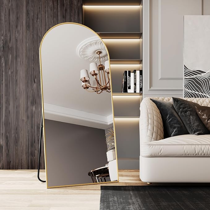 Gold Mirror 34"x76",Nano Glass Large Mirror Full Length, Gold Mirror Full Length,Tall Mirror Full Body