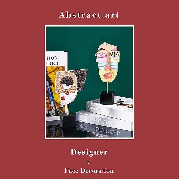 4 PCS - Handcrafted Statues Resin Abstract Sculpture for Home Decor Modern,African Art Tribal Figurines Decorations Items Accents Influencer Picks for Bookshelf,TV Stand,Living Room,Nightstand