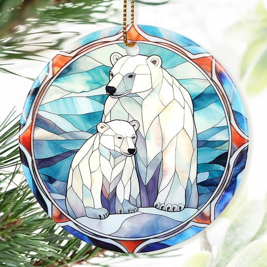 Christmas Ornament, Two Polar Bear Ornament, Christmas Decorations for Tree, Heirloom Keepsake, Gift Idea