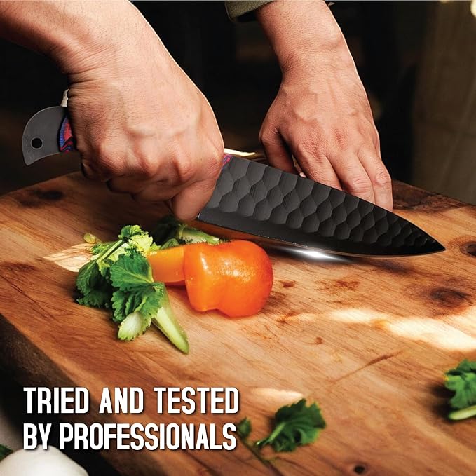 5 PCS Handmade Kitchen Chef Knife Set Hand Forged High Carbon Steel Blade Pakka wood Handle With Leather Bag Kit set included (Chef, Cleaver, Butcher, Paring, Fillet knife, Utility Knife) (Pakka Wood)