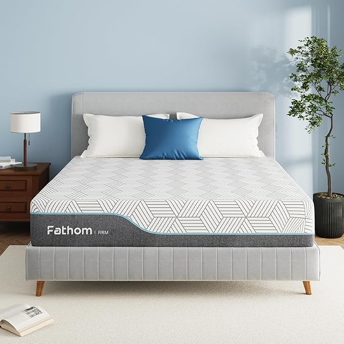 FATHOM Firm King Mattress 10 Inch Memory Foam Mattress King Size Bed in a Box for Back Pain Relief and Cool Sleep with Gel Foam and Removeable Fiberglass Free Cover, CertiPUR-US Certified