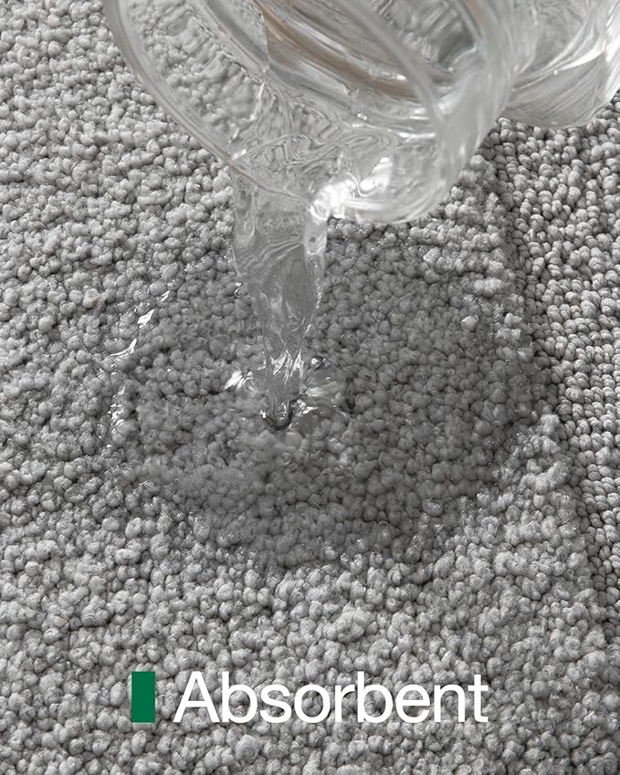 LUMI Ultra Soft Bathroom Rugs Non Slip with Rubber Backing, Absorbent Washable Bath Mat Quick Dry, Upgraded Premium Microfiber Plush Carpet for Bathtub and Shower Floor, Grey,24x60