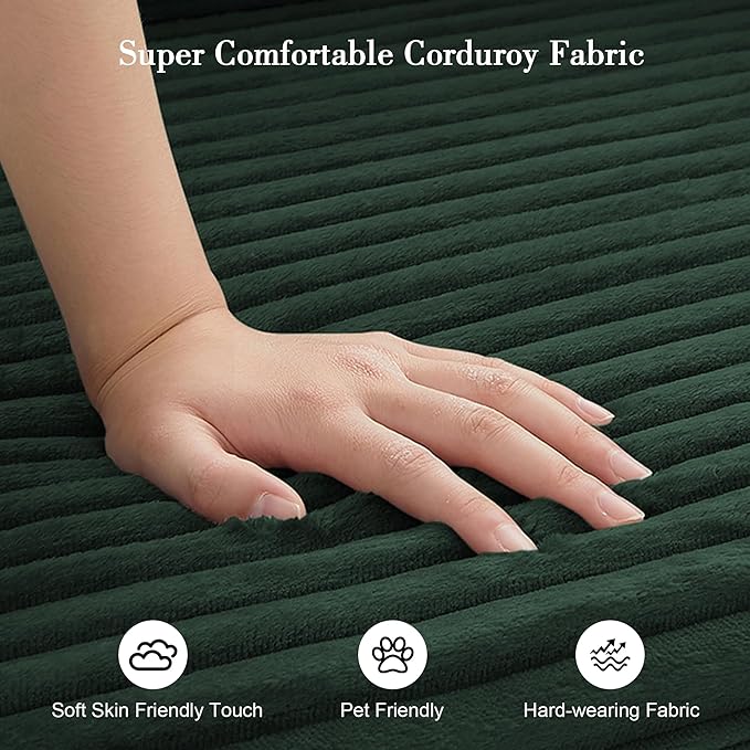 Sectional Boneless Couch Convertible Sofa Bed,78'' Modular Sectional Sleeper Sofa with Removable Armrests & 3 Pillows,Small Floor Couch No Assembly Needed for Living Room, Office, Bedroom,Dark Green