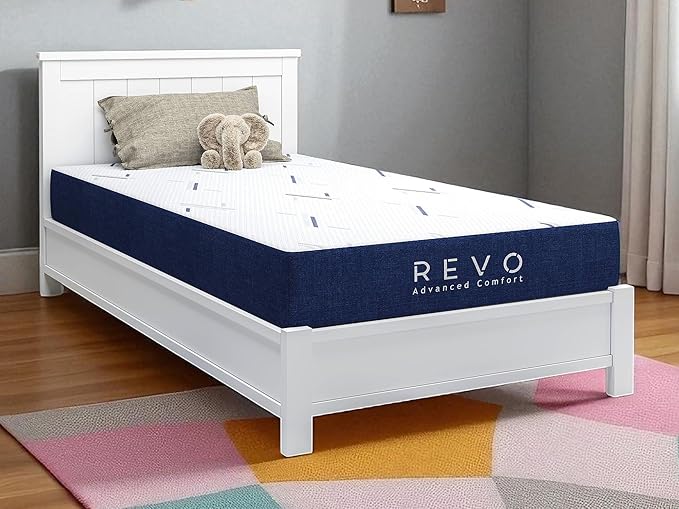 REVO Sleep Gel Memory Foam Mattress, 8-Inch Twin – Cooling Mattress with Pressure-Relieving Support and Breathable Comfort – Ideal for Kids, Guests, or Small Spaces