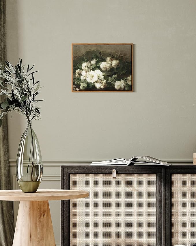 InSimSea Framed Canvas Wall Art Vintage Decor, Flower Prints Wall Art Room Wall Decor, Botanical Prints Wall Art for Living Room Decorations, Rustic ArtWork for Bathroom Bedroom Home Decor, 11"x14"