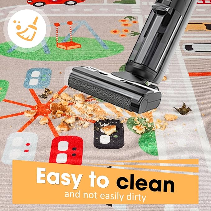 Kid Rug Carpet Playmat for Toy Cars and Train，Play Area Rug with Rubber Backing，Fun Throw Rug，Ideal Gift for Children Baby Bedroom Play Room(80×180cm/31×71in) Y6