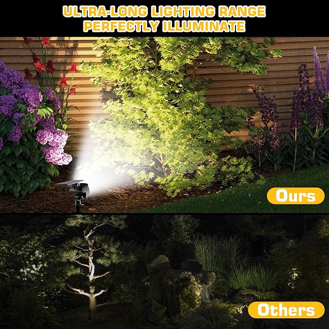Kaxiida Solar Lights Outdoor Waterproof - 2025 Upgrade 3 Level Ultra Bright Spot Lights Uplights, LED Landscape Spotlight for Tree, Pathway, Wall, Adjustable Solar Panel Auto On/Off