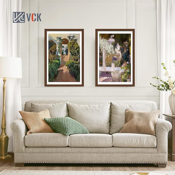 VCK 20x30 Poster Frame Set of 4 - Brown, Gallery-Quality Wood Picture Frames, 1.1-Inch Wide Border, Polished Plexiglass, Vertical or Horizontal Wall Display for Photo/Art/Prints, Brown