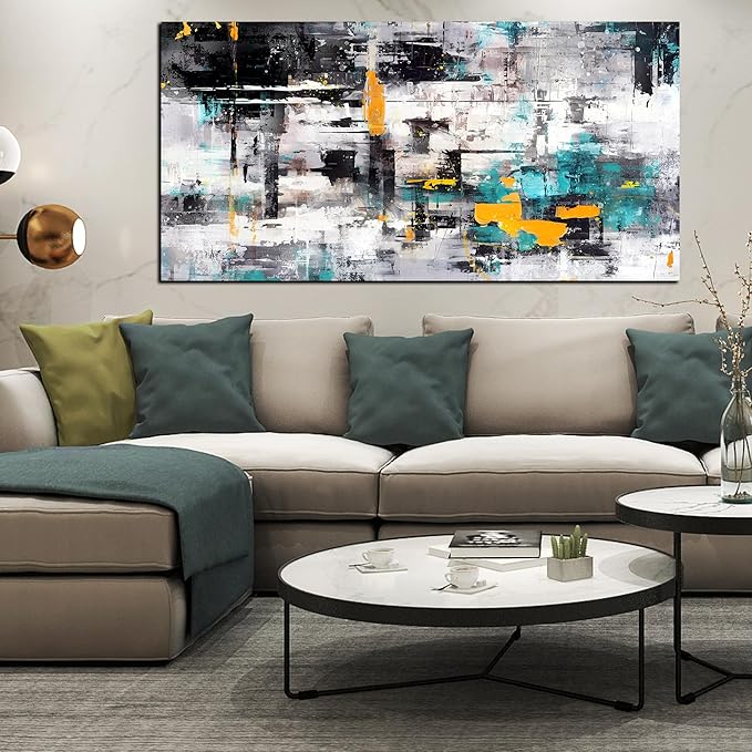 SIXTTART Large Wall-Art Living Room Pictures Wall Decor - Abstract Canvas Wall Art for Office Ready to Hang Size 30" x 60"