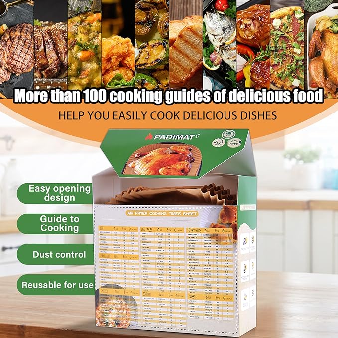 Disposable Paper Liners, 120 Pcs Square Airfryer Parchment Cooking Non-Stick Liner Accessories, Microwave Oven, Frying Pan, Oil-proof Air Fryers Filters Sheet for 2 3 4 4.5 Qt Baking Basket