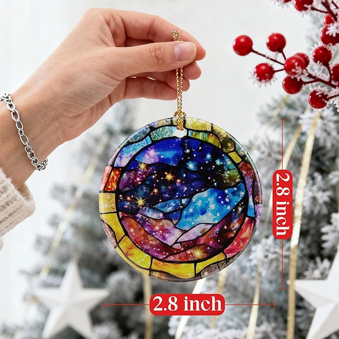 Space Milky Way Ornament, Christmas Ornaments, Christmas Decorations for Tree, Galaxy Indoor Decor, Gifts for Friends, Astronomy Lovers & Cosmic Art Lovers, Gift Exchange & Gift Idea, Giftbox Included
