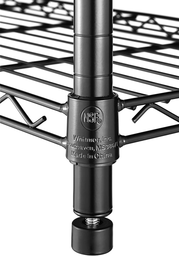 Whitmor Supreme 5 Tier Adjustable Shelving - 500 Pound Weight Capacity Per Shelf - Leveling Feet