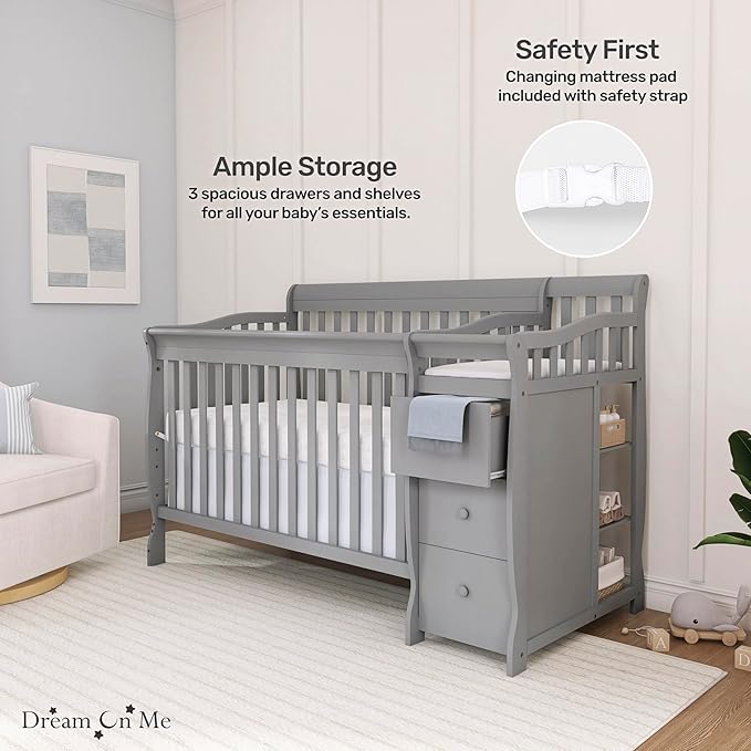 Dream On Me 5 in 1 Brody Convertible Crib with Changer