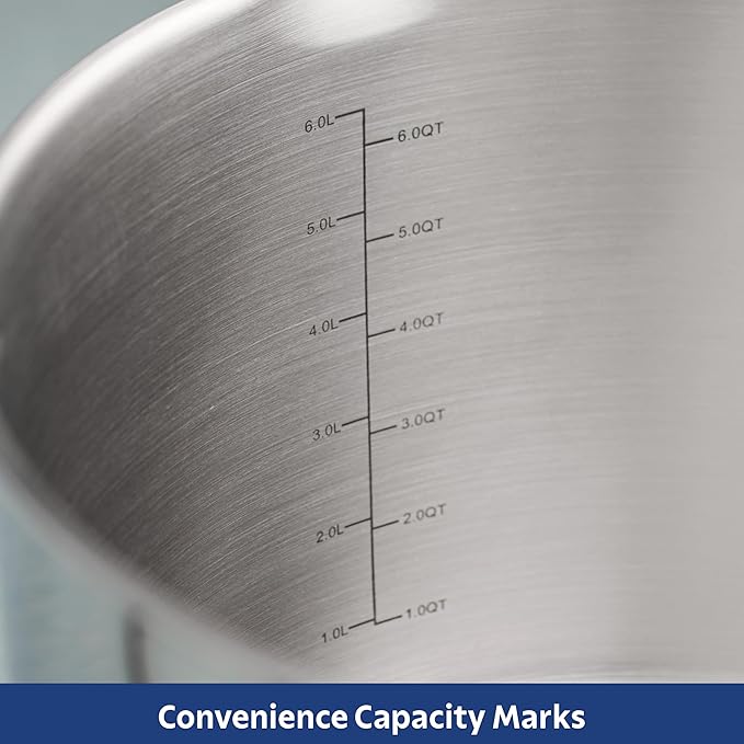 Tramontina Tempo Tri-Ply Base Stainless Steel 8-Quart Stock Pot with Glass Lid, Induction-Ready Pasta Pot, Oven-Safe, Dishwasher-Safe