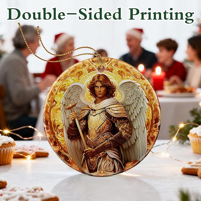 Archangel Michael Ornament | Christmas Ornaments, Christmas Tree Decorations, Holiday Hanging Decor, Warrior Angel Decor | Religious Gifts, Christian Gifts | Faithful Gift, Spiritual Guardian Gift