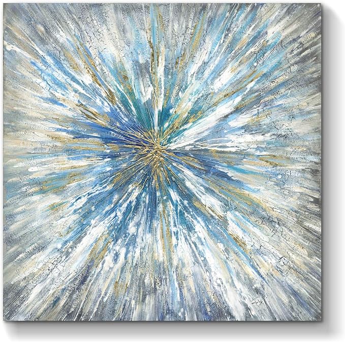 TAR TAR STUDIO Canvas Wall Art Abstract Paintings: Modern Artwork Hand Painted Painting for Office (24''W x 24''H, Multiple Sizes)