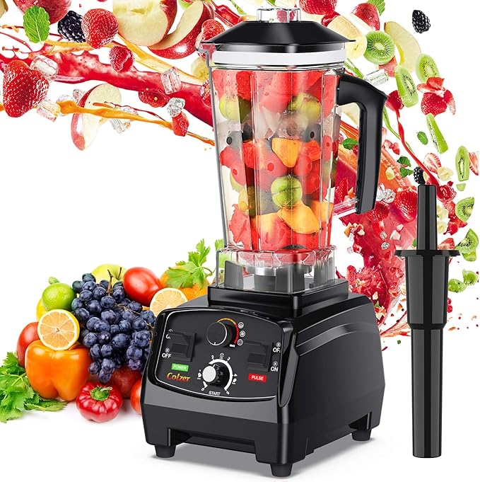 Professional Countertop Blender with 2200-Watt Base, Shakes and Smoothies Blender,Built-in Timer,High Power with 2L Jar
