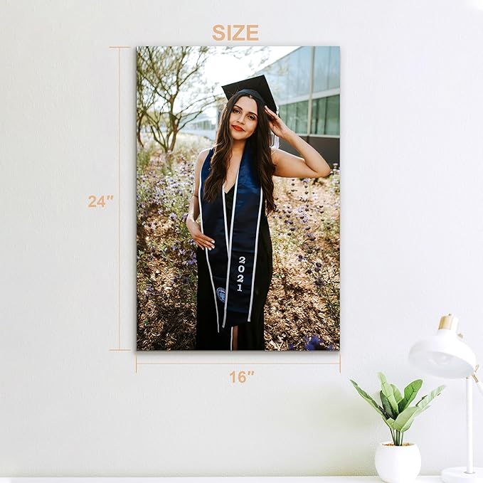 Custom Graduation Canvas Prints with Your Photos,Graduation Decorations, Personalized Graduation Canvas Wall Art Gifts Idea for Daughter, Son, Sibling or Friend (16" X 24")