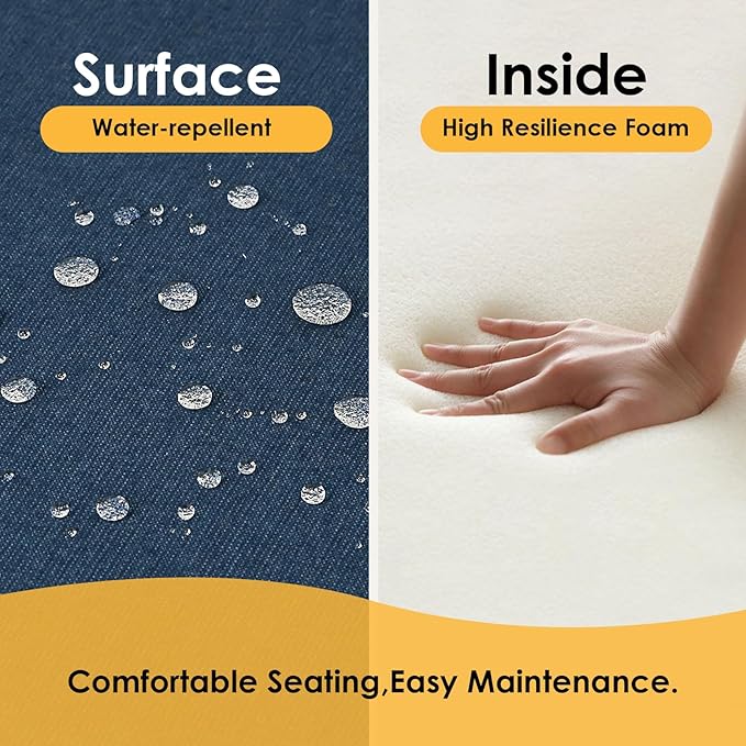 Outdoor Sunbrella Round Corner Seat Cushion, 17"x16"x2", Set of 4, Non Slip Seat Cushion Pads with Removable Cover for Patio Furniture, Garden Yard Lawn, Specrtum Indigo