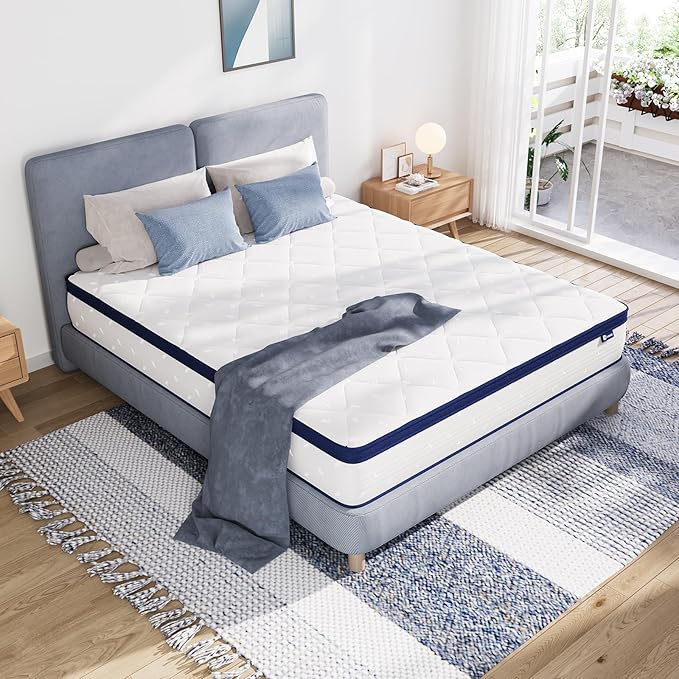 Avenco King Mattress, 12 Inch King Mattresses in a Box, Hybrid King Size Mattresses with Comfort Foam and Pocket Coils for Pressure Relief & Motion Isolation