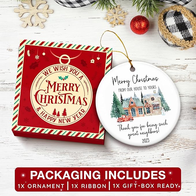 Neighbor Awesome Neighbor Ornaments, for Neighbors, Ideal Gifting to Friends, Unique and Decorative Neighbor Ornaments, Awesome Neighbors Gift