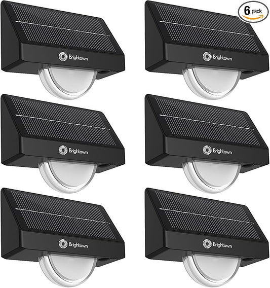 Brightown Solar Step Lights Outdoor Waterproof, 6 Pack Solar Stair Lights for Outside, Multiple Color Modes Step Light Outdoor for Garden Stair, Front Step, Front Porch, Deck, Sidewalk and Patio