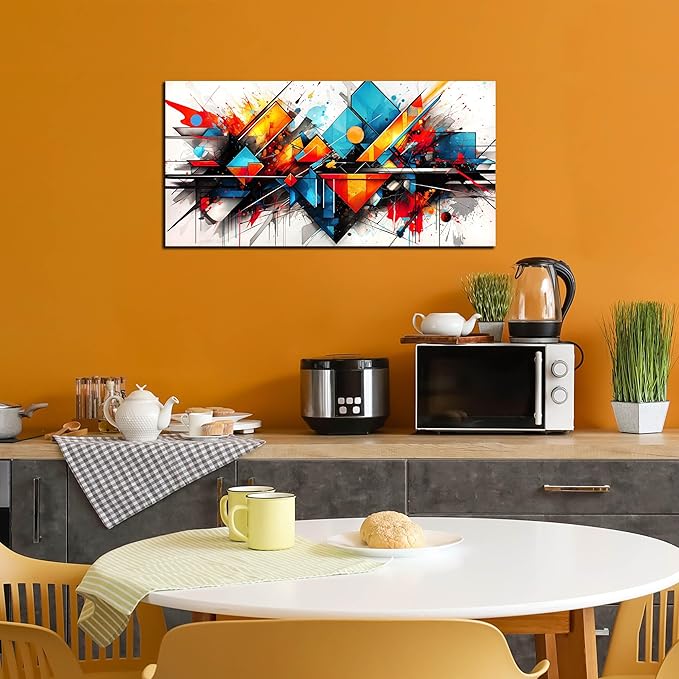 Abstract Pictures for Living Room Wall Decoration - Colorful Room Wall Decor for Bedroom - Modern Office Wall Art Size 20" x 40"