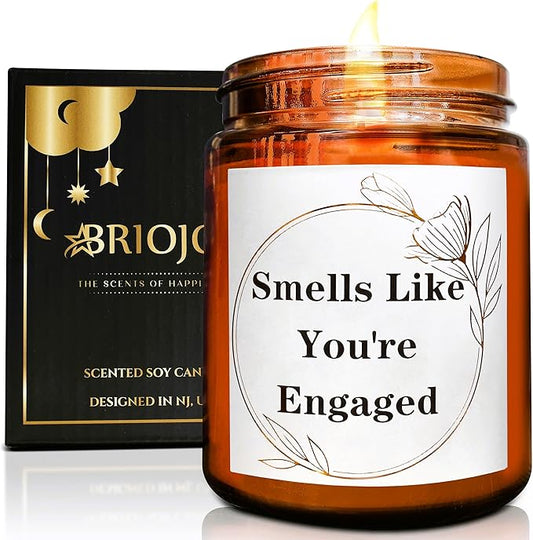 You're Engaged Candle - Engagement Gifts for Couples - Just Engaged Gifts for Her, Bride to Be - Engagement Party Decorations - Lavender Vanilla Soy Candle for Relaxation & Stress Relief