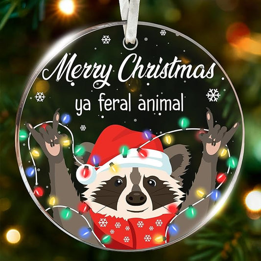 Raccoon Ornaments for Christmas Tree - Unique Raccoon Ornaments for Home, for Raccoon Lovers, Adorable Ornament for Christmas Decoration, Fun Ornament for The Holiday Season