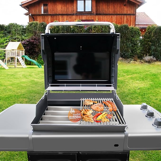 GasSaf 7539 for Weber Genesis Flavorizer Bars 24.5", SUS304 Bars for Genesis 300 Grill Parts, E-310 E-320 S-310 S-320, EP/CEP 310 & 320 Gas Grills(Side-Knob 2007-2010), Heat Plates for Weber 7540