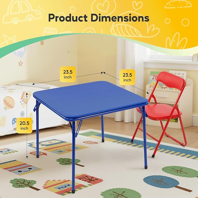 HealSmart Folding Table for Kids, Toddler Table with Padded Top - Foldable, Portable, and Durable Design, Ideal for Playtime, Crafts, and Activities, Compact and Easy Storage Solution, Blue