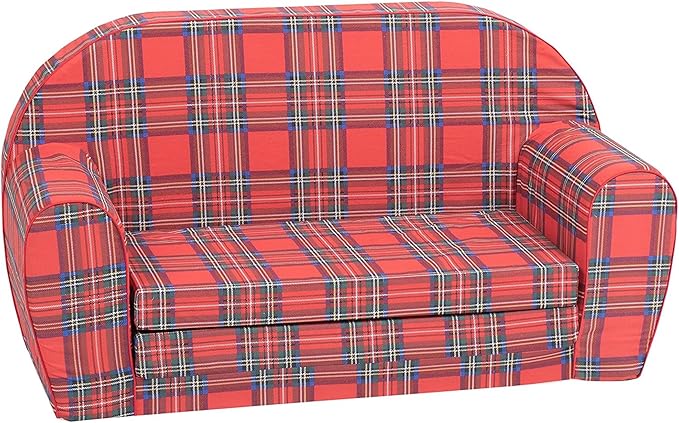 Delsit Kids Couch for Toddlers - 2 in 1 Convertible Foam Sofa to Lounger, Comfy Flip Out Lounge Chair for Children, Made in Europe