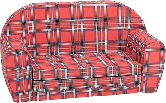 Delsit Kids Couch for Toddlers - 2 in 1 Convertible Foam Sofa to Lounger, Comfy Flip Out Lounge Chair for Children, Made in Europe